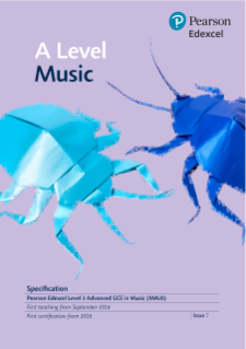 Specification: Edexcel Level 3 A level Music